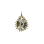Load image into Gallery viewer, KSG24. 925 Sterling Silver Black Rhodium with Diamonds Drop Shape Charm