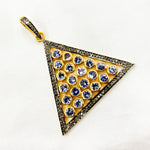 Load image into Gallery viewer, DSP015. Diamond Silver Gemstone Triangle Pendant