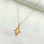 Load image into Gallery viewer, Buy 14K Solid Gold Diamond Shape Charm with Diamonds and Gemstones