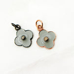 Load image into Gallery viewer, DC488A. Diamond Sterling Silver Flower Enamel Charm