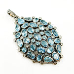 Load image into Gallery viewer, DSP045. Diamond Sterling Silver Oval Pendant with Gemstone