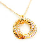 Load image into Gallery viewer, 14K Yellow Gold Diamond Fancy Circle Necklace