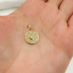 Load image into Gallery viewer, 14K Solid Gold Diamond Round Heart Charm. PFC32632
