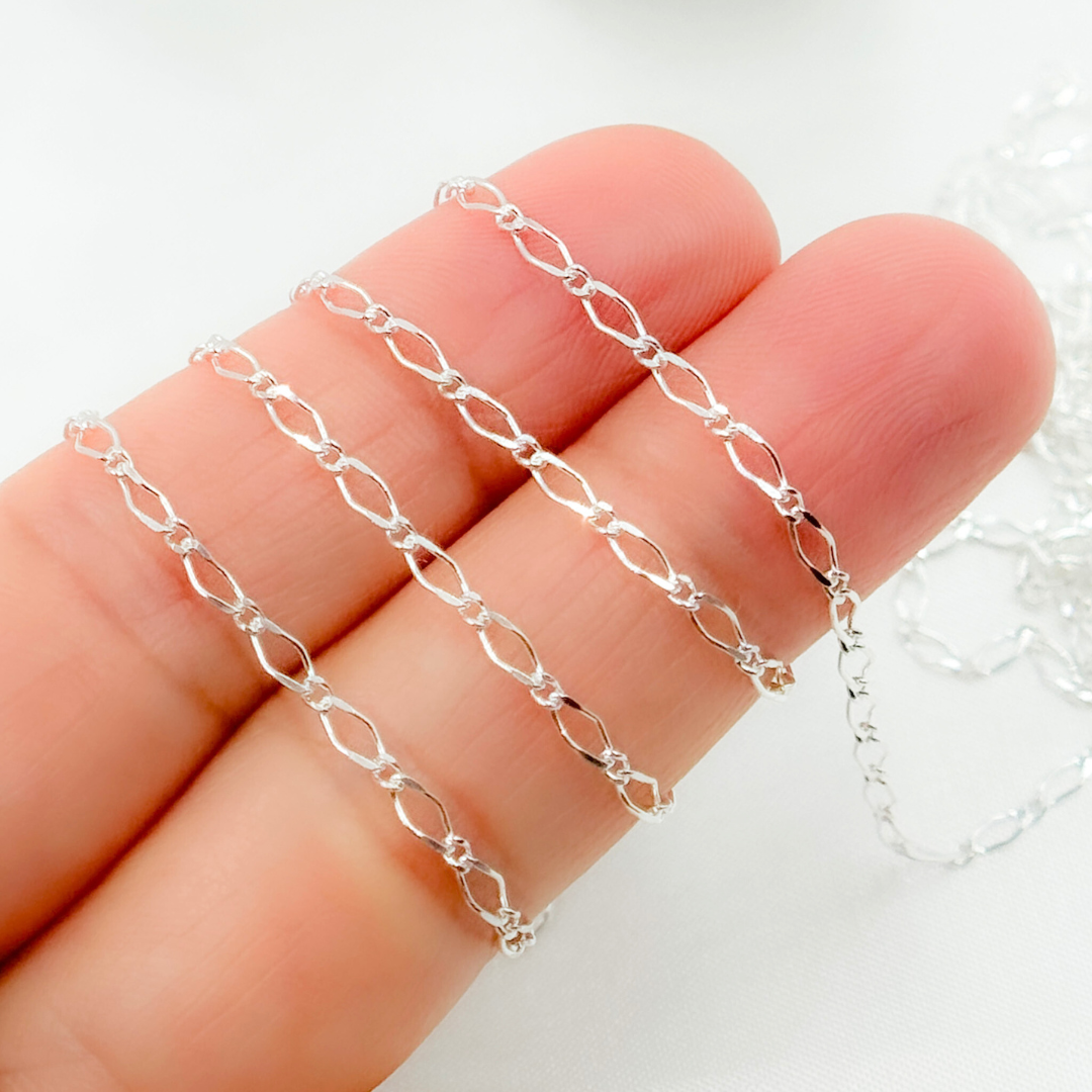 925 Sterling Silver Long and Short Link Chain. V237SS