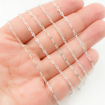 Load image into Gallery viewer, Sterling Silver Oval Diamond Cut Link Chain