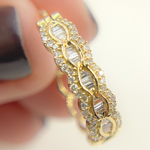 Load image into Gallery viewer, EHH56761. 14k Solid Gold & Diamonds Hoops Earrings