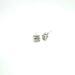 Load image into Gallery viewer, ESH59106W. 14k Solid White Gold Diamond Rectangle Studs