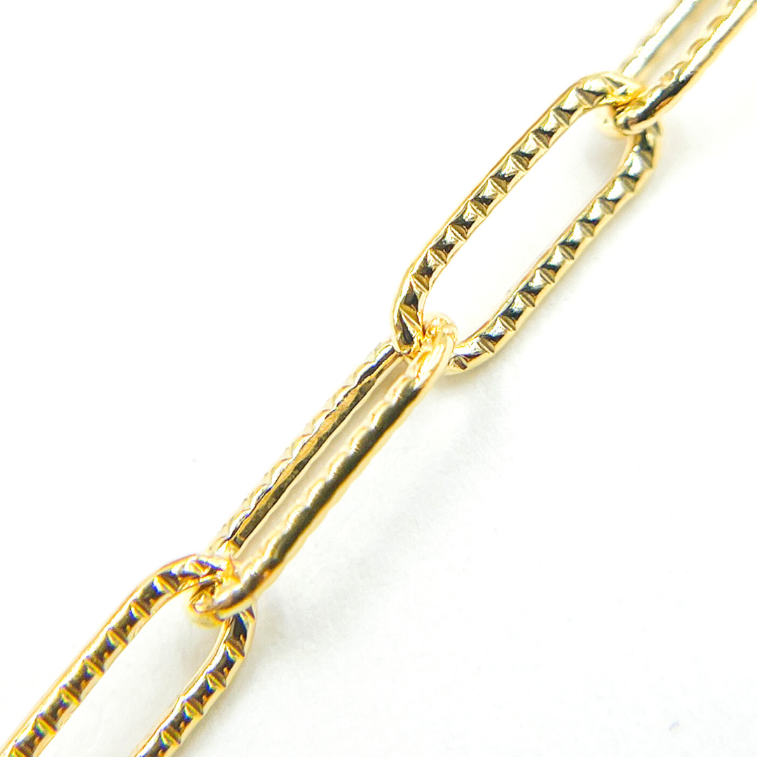 14K Gold Filled Hammered Paperclip Chain. 2903LGF