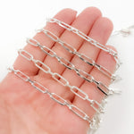 Load image into Gallery viewer, Sterling Silver Diamond Cut Paperclip Chain