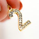 Load image into Gallery viewer, DC509. Diamond Sterling Silver Number "2" Charm
