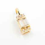 Load image into Gallery viewer, 14K Gold Diamond Rectangle Charm
