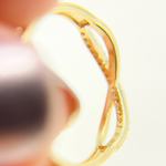 Load image into Gallery viewer, 14K Solid Gold Infinity Diamond Ring.