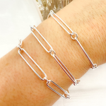 Load image into Gallery viewer, 925 Sterling Silver Paperclip and Round Link Chain