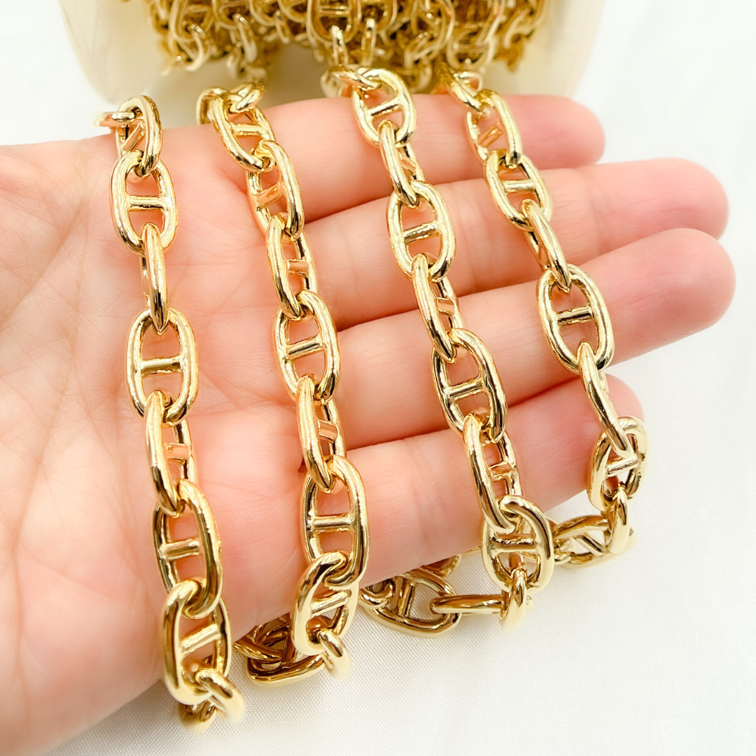 Y84GP. Gold Plated 925 Sterling Silver Marina Chain