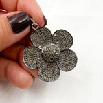 Load image into Gallery viewer, DP174. Diamond Sterling Silver Flower Pendant