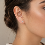 Load image into Gallery viewer, ER115283. 14k Solid Gold Diamond Flower Studs