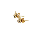 Load image into Gallery viewer, ER417984Y. 14K Solid Gold Diamond and Black Diamond Bee Studs Earrings