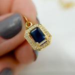 Load image into Gallery viewer, GDP410. 14K Solid Gold Diamond Rectangle Charm