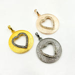 Load image into Gallery viewer, DP344. Diamond Sterling Silver Round Heart Pendant