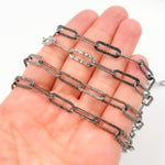 Load image into Gallery viewer, Silver Hammered Paperclip Link Chain