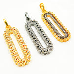 Load image into Gallery viewer, DP2007. Diamond Sterling Silver Oval Pendant