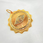Load image into Gallery viewer, 14K Solid Gold Diamond & Ruby Evil Eye Charm. GDP330