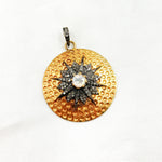 Load image into Gallery viewer, DP272. Diamond Sterling Silver Round Star Pendant with Gemstone