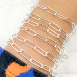 Load image into Gallery viewer, Sterling Silver Smooth Paperclip Link Chain