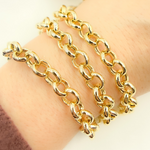 Load image into Gallery viewer, Gold Plated 925 Sterling Silver Rolo Link Chain