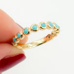 Load image into Gallery viewer, 14K Solid Gold Turquoise Band Rings