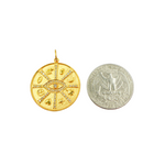 Load image into Gallery viewer, 14K Solid Gold Diamond Evil Eye & Symbols Charm. GDP193