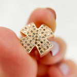 Load image into Gallery viewer, DC742. Diamond & Sterling Silver Cross Bead