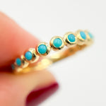 Load image into Gallery viewer, shop 14K Solid Gold Turquoise Band Ring