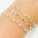 Load image into Gallery viewer, Z104SS. Sterling Silver Diamond Cut & Smooth Oval Link Chain.