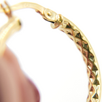 Load image into Gallery viewer, GER89. 14K Gold Diamond Cut Hollow Hoop Earrings with Texture