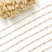 XM/2531CTT. 14k Gold Filled and Sterling Silver 1 Long and 3 Short Link Chain