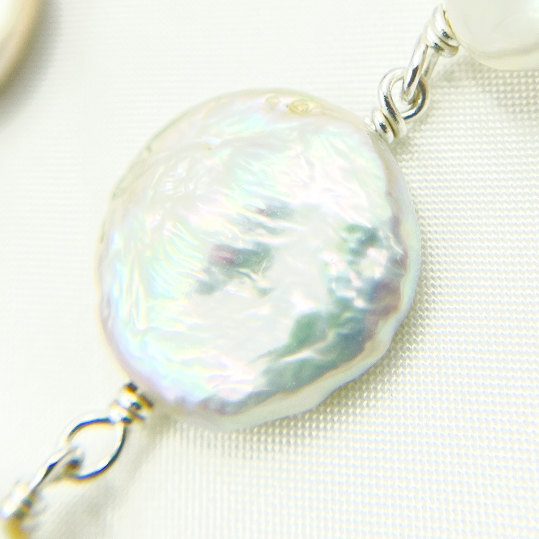 Coin Shape Freshwater Pearl Wrap Chains