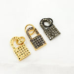 Load image into Gallery viewer, Diamond Sterling Silver Lock Charm