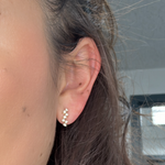 Load image into Gallery viewer, EFF52403. 14k Solid Gold Diamond Dangle Stud Earrings