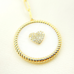 Load image into Gallery viewer, NFC71046MOP. 14k Solid Gold Paperclip Necklace with Mother of Pearl Charm