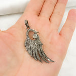 Load image into Gallery viewer, Diamond Silver Wing Pendant with Gemstones