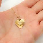 Load image into Gallery viewer, 14K Solid Gold Diamond Heart Charm. GDP487
