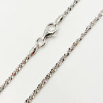 Load image into Gallery viewer, Sterling Silver Sparkle Glitter Margarita Diamond Cut Necklace Chain.