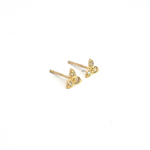 Load image into Gallery viewer, GDT01.14k Solid Yellow Gold Diamond Flower Studs