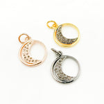 Load image into Gallery viewer, Diamond Sterling Silver Round Moon Charm