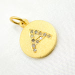 Load image into Gallery viewer, DC060. Diamond Sterling Silver Letter "A" Round Charm