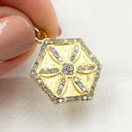 Load image into Gallery viewer, Shop Diamond Sterling Silver Hexagon Flower Pendants
