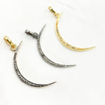 Load image into Gallery viewer, DP1005. Diamond Sterling Silver Moon Pendant