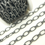 Load image into Gallery viewer, Black Rhodium Mat Sterling Silver Smooth Oval Link Chain