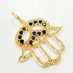 Load image into Gallery viewer, DP2005. Diamond Sterling Silver Hamsa Pendant with Gemstone